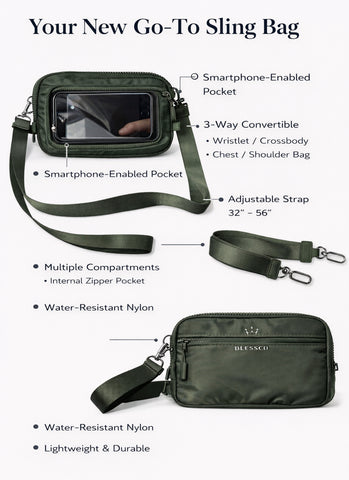 3-Way Smartphone Crossbody, Wristlet, Waist Bag
