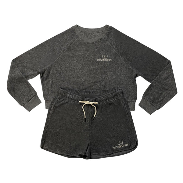 Blessed Crop/Shorts Fleece Set