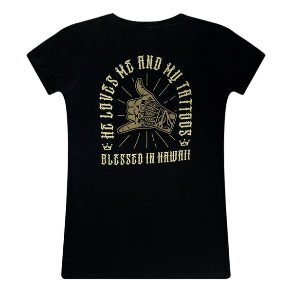 Blessed V-Neck Tattoo Tee