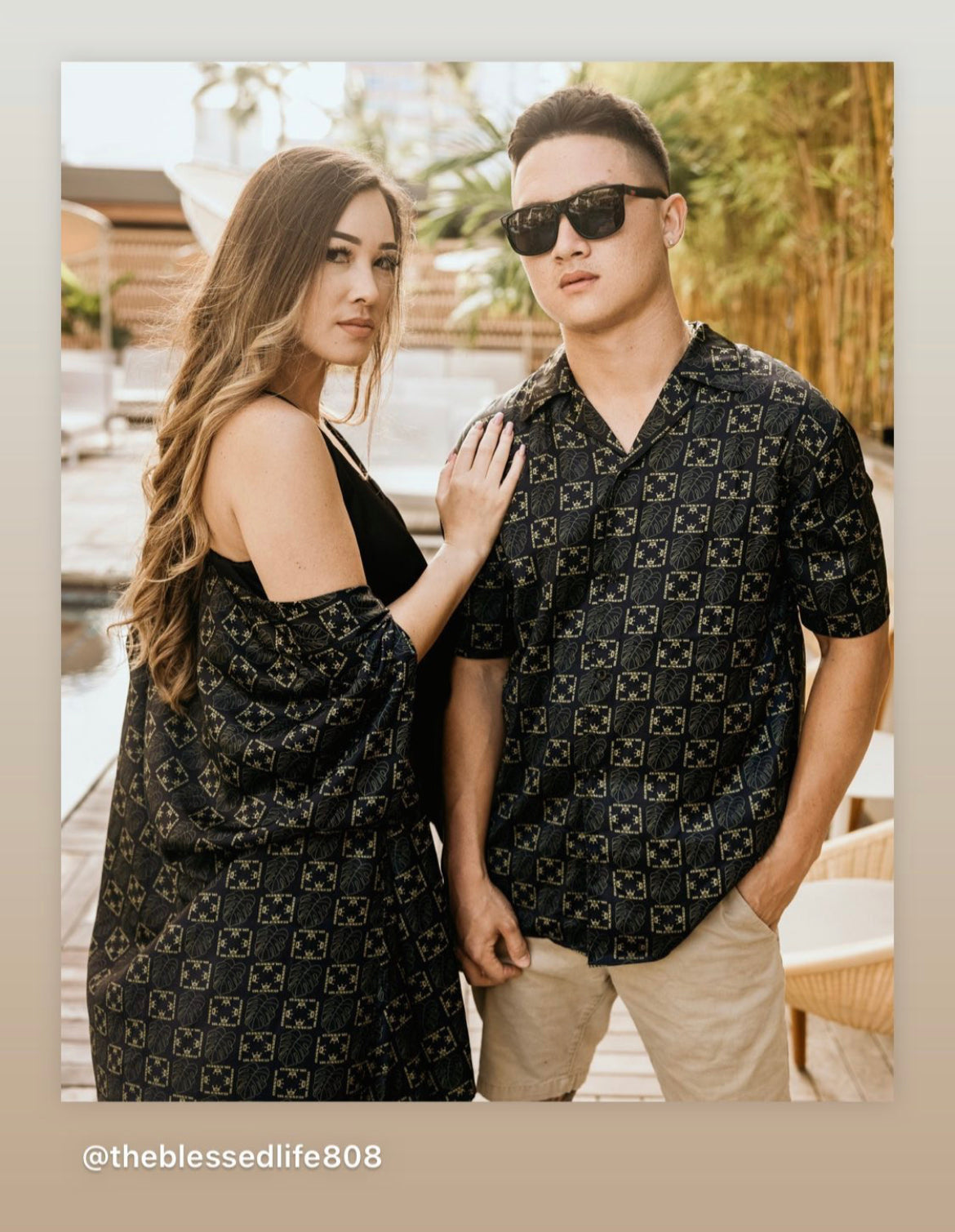 Blessed "Monstera Collection" Men's Collared Shirt.